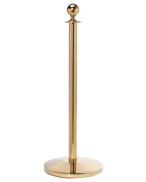 Economy Rope Stanchion Ball Top - Polished Brass - 20 PACK - BarrierHQ.com