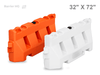 OTW 32" x 72" water-filled jersey barrier, orange and white - BarrierHQ