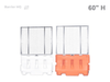 60" H water-filled barricades with chain-link fence panels, white and orange - BarrierHQ