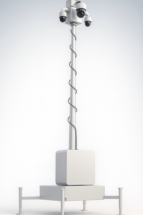 Portable Electric Surveillance Tower for Construction Site Monitoring 'EC-Series'