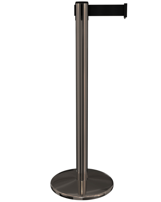Premium BLACK CHROME 13' ft. Belt Stanchion - PR25BCCV