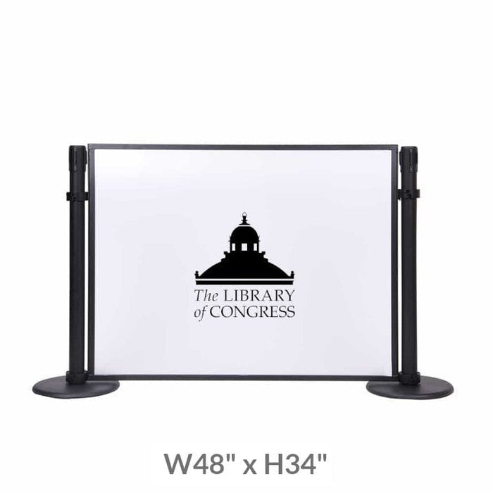 Post & Panel Barrier - 4' ft. Standard Height, Black (W48" x H34") - BarrierHQ.com