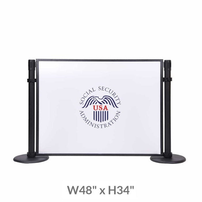 Post & Panel Barrier - 4' ft. Standard Height, Black (W48" x H34") - BarrierHQ.com