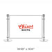 Post & Panel Barrier - 4' ft. Standard Height, Satin Aluminum (W48" x H34") - BarrierHQ.com