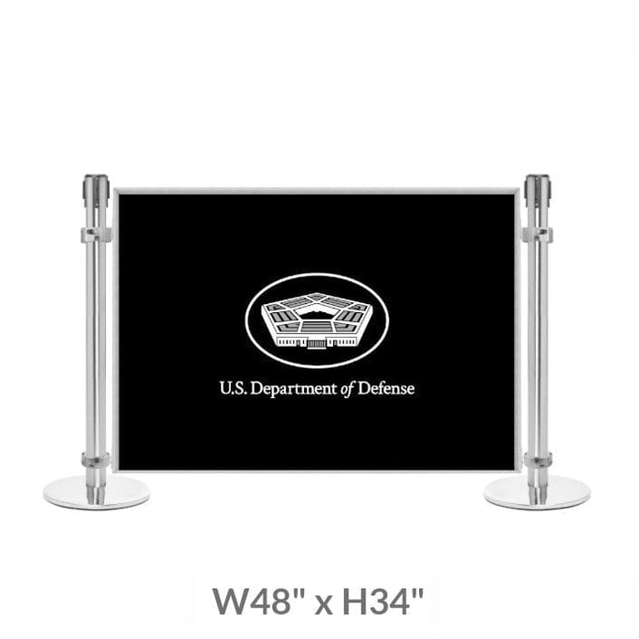 Post & Panel Barrier - 4' ft. Standard Height, Satin Aluminum (W48" x H34") - BarrierHQ.com