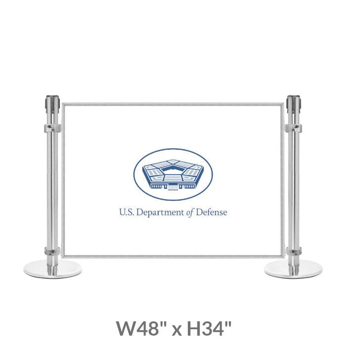 Post & Panel Barrier - 4' ft. Standard Height, Satin Aluminum (W48" x H34") - BarrierHQ.com