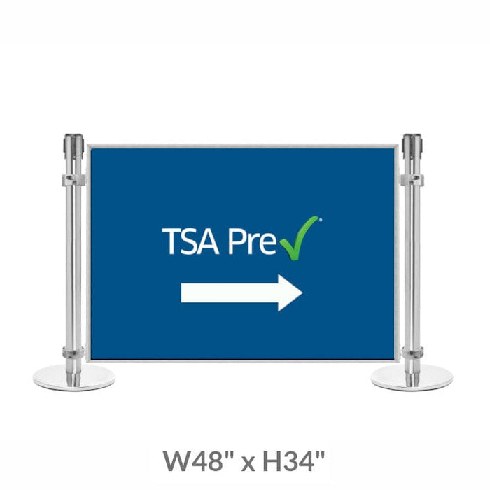 Post & Panel Barrier - 4' ft. Standard Height, Satin Aluminum (W48" x H34") - BarrierHQ.com