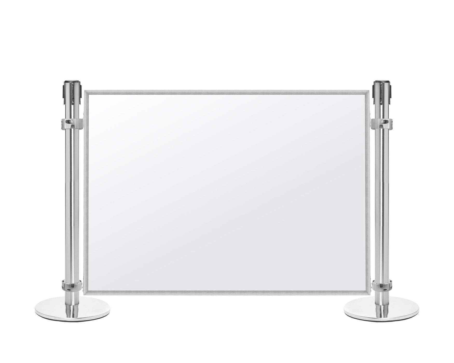 Post and Panel Barrier 4 ft Standard Height Satin Aluminum W48 H34