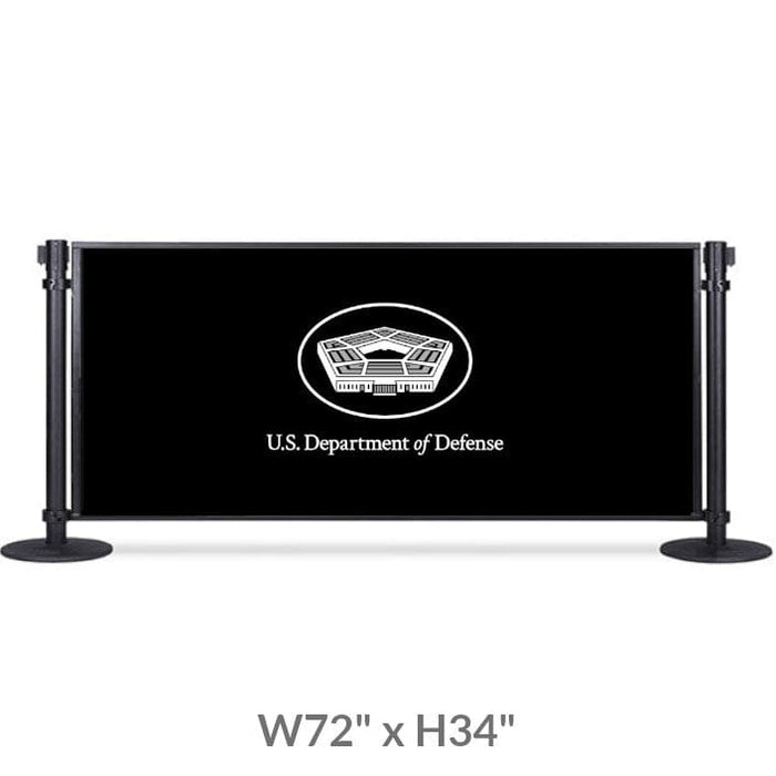 Post & Panel Barrier - 6' ft. Standard Height, Black (W72" x H34") - BarrierHQ.com