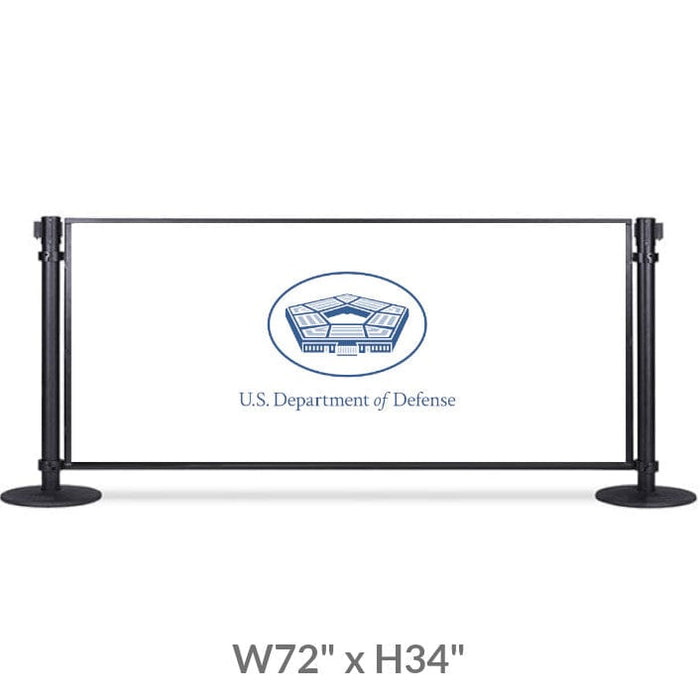 Post & Panel Barrier - 6' ft. Standard Height, Black (W72" x H34") - BarrierHQ.com