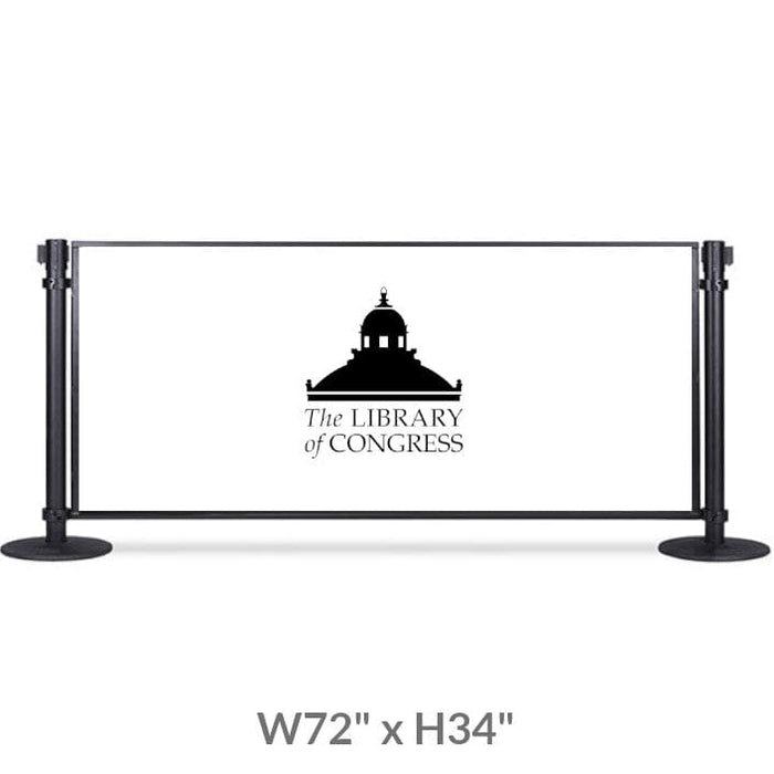 Post & Panel Barrier - 6' ft. Standard Height, Black (W72" x H34") - BarrierHQ.com