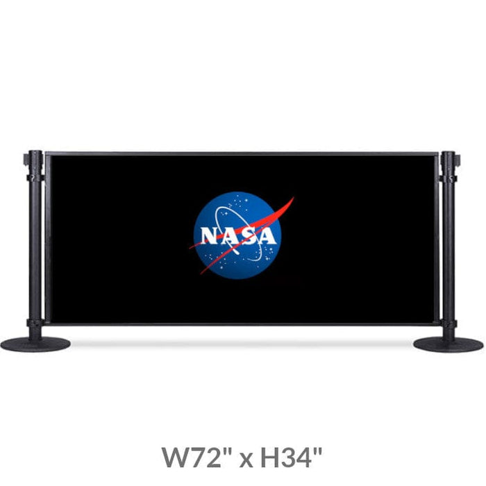 Post & Panel Barrier - 6' ft. Standard Height, Black (W72" x H34") - BarrierHQ.com