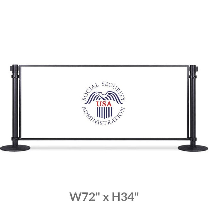 Post & Panel Barrier - 6' ft. Standard Height, Black (W72" x H34") - BarrierHQ.com