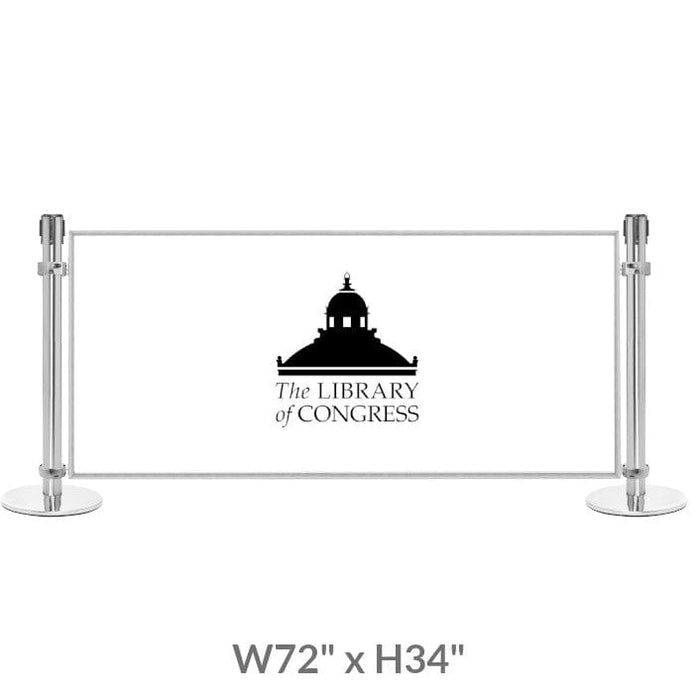 Post & Panel Barrier - 6' ft. Standard Height, Satin Aluminum (W72" x H34") - BarrierHQ.com