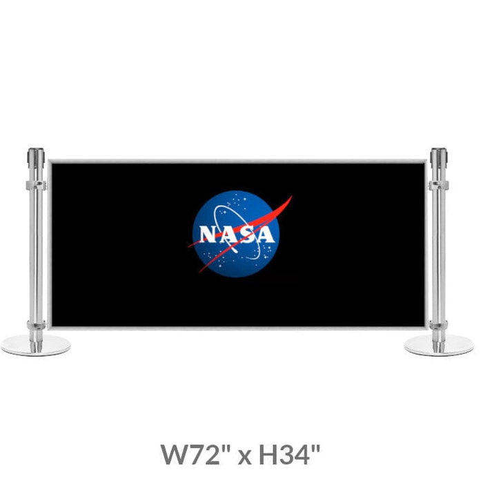 Post & Panel Barrier - 6' ft. Standard Height, Satin Aluminum (W72" x H34") - BarrierHQ.com