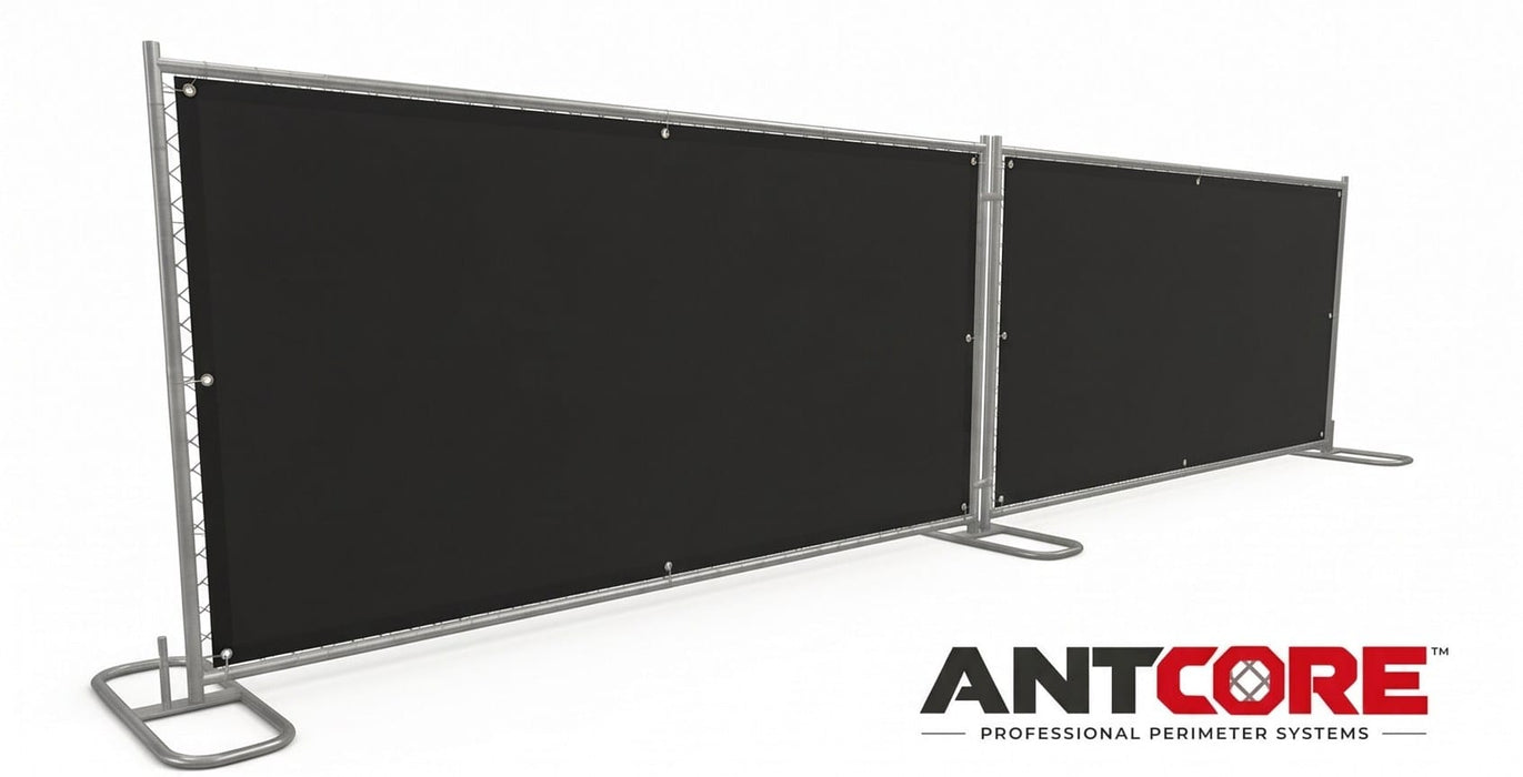 ANTCORE-600 - 6' × 12' Temporary Chain Link Fence Panel, Hot-Dip Galvanized 16-Gauge Steel Frame, 12.5-Gauge Diamond Mesh, 1 Vertical Center Support