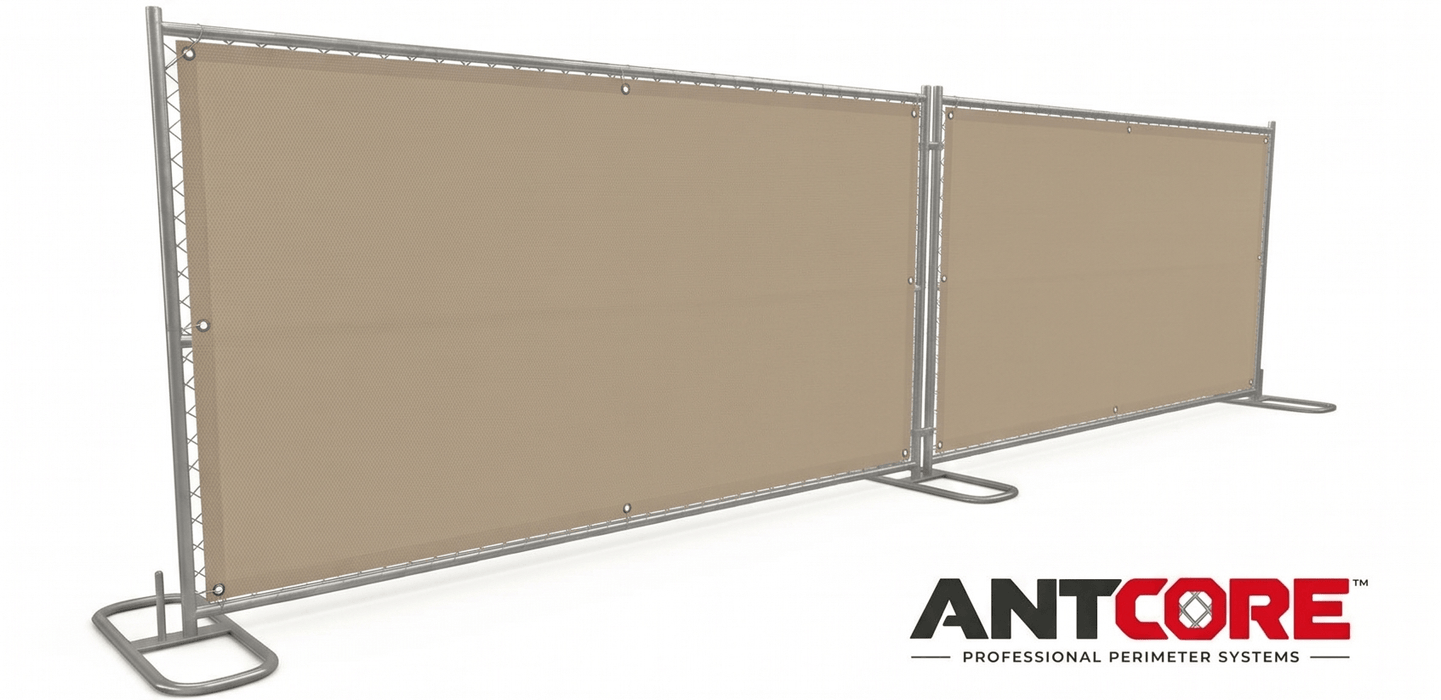 ANTCORE-600 - 6' × 12' Temporary Chain Link Fence Panel, Hot-Dip Galvanized 16-Gauge Steel Frame, 12.5-Gauge Diamond Mesh, 1 Vertical Center Support