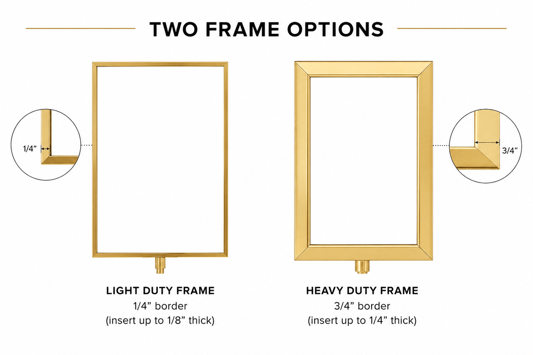 Sign Frame for Classic Rope Stanchions