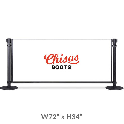 Post & Panel Barrier - 6' ft. Standard Height, Black (W72" x H34") - BarrierHQ.com