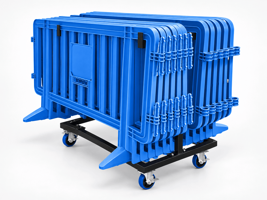 Crowd Control Barricade Push Cart Black (Small)