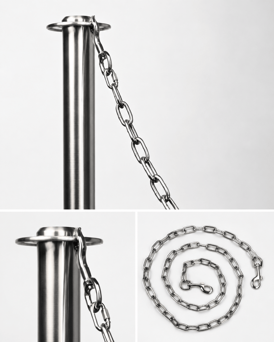 Crowd Control Stanchion Steel Chain, 316 SS (R17)