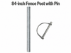 Hydrocade galvanized fence post and pin set