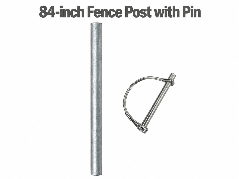 Hydrocade galvanized fence post and pin set