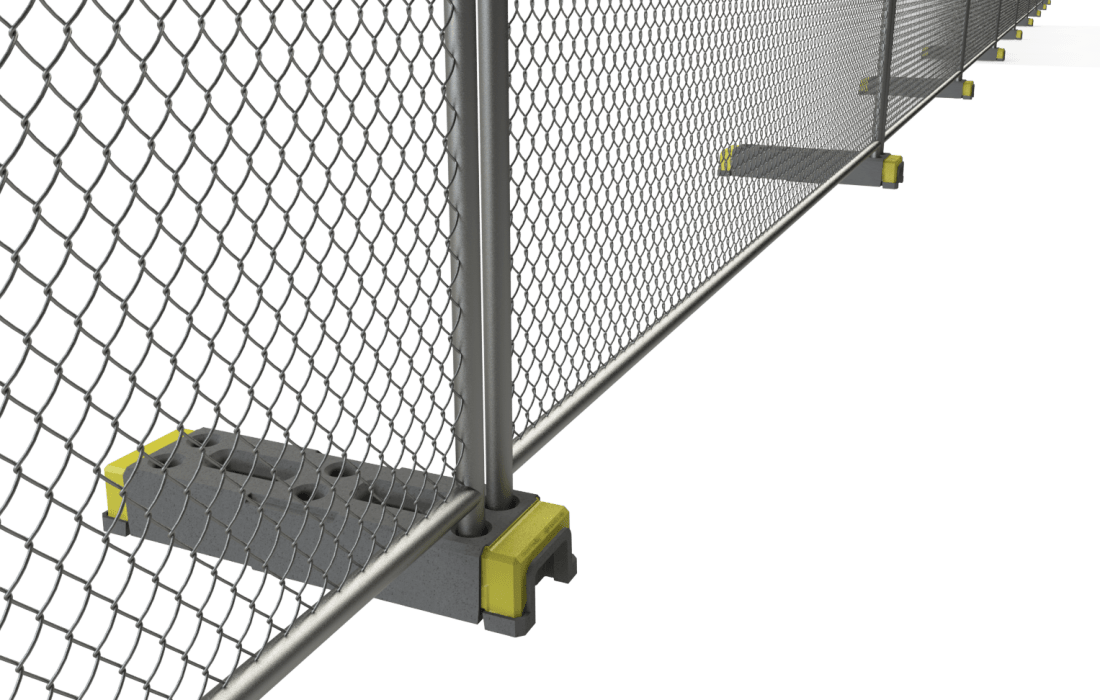 OxBlock HiVis Temporary Fence Stand 40 lb – (Pallet of 48)