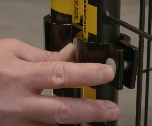 Perimeter Patrol black steel clamp accessory for modular fencing systems