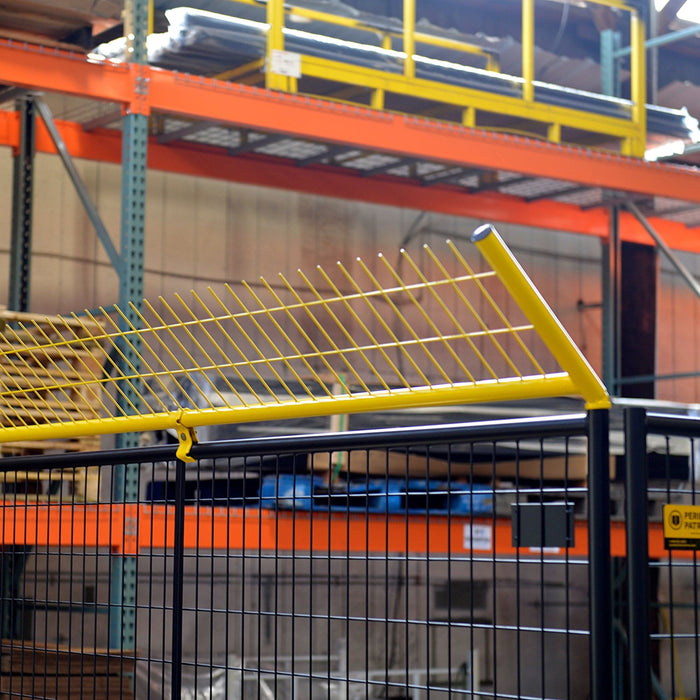 Replacement angled connector for attaching Perimeter Patrol no-climb panels.