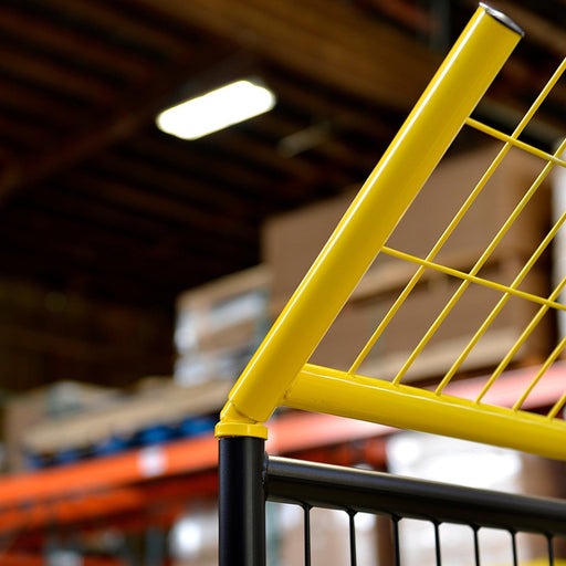 Heavy-duty angled connector used with Perimeter Patrol no-climb add-ons.