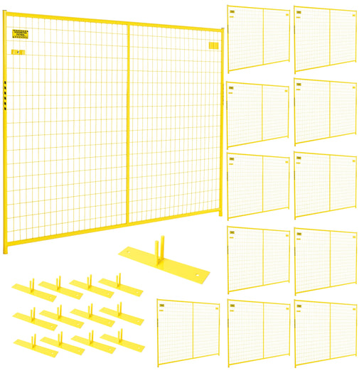 Professional 12-panel yellow fencing kit ideal for marking hazardous or restricted zones.