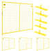 Professional yellow temporary barrier kit with four steel fencing panels.