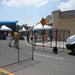 Portable steel security fence panel in black for events and restricted areas.