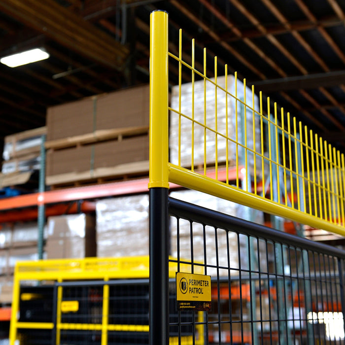 Anti-climb fencing connector for creating secure vertical extensions.