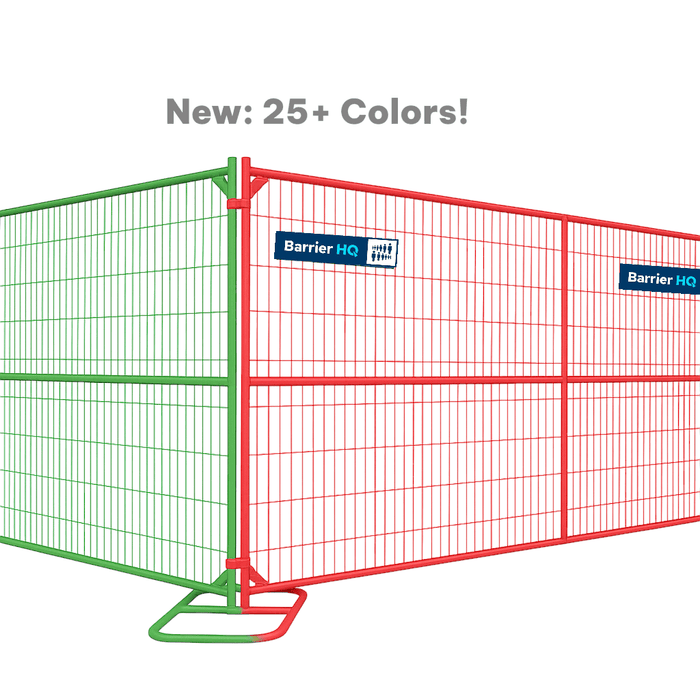 Powder-Coated Temporary Construction Fence, Red, Black, Orange & More