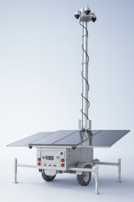 Mobile Solar Surveillance Tower for Construction Site Security MS-Series