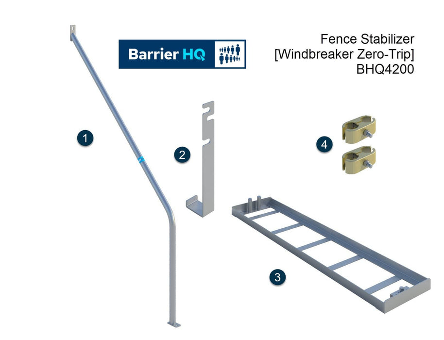 Temporary Fence Wind Brace Stabilizer [Windbreaker Zero-Trip] BHQ4200