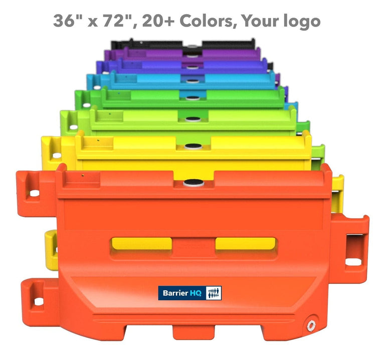 Water-filled "Guardsafe 36" LCD Barriers 36"H x 72"L