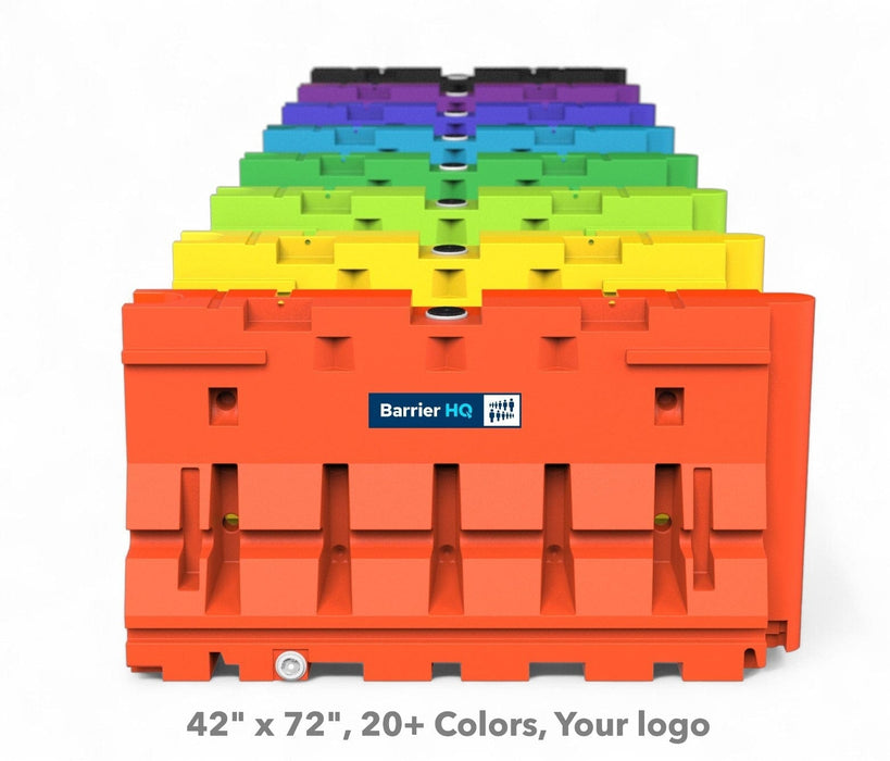 Water-filled "Guardsafe 42" LCD Barriers 42"H x 72"L