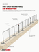 In-ground posts for temporary fence wind support every second panel