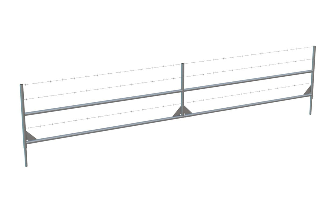 Barbed Wire Temporary Fence Extension Panel 12' x 35" - BarrierHQ.com
