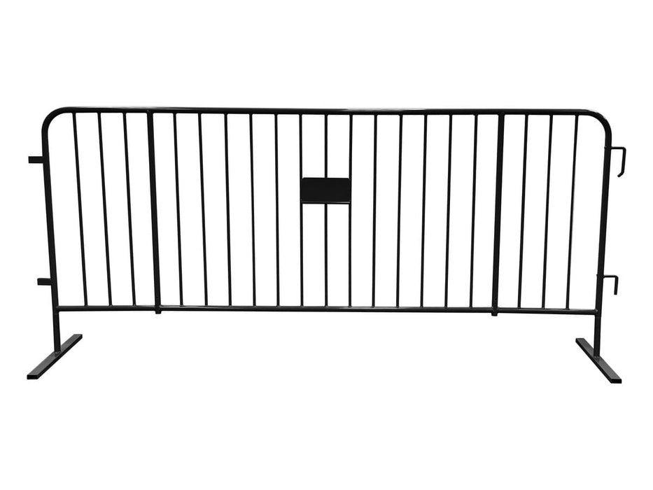 Black Bike Rack Barricade – CrowdMaster Plus with Heavy-Duty Flat Feet, product code BARR-PLUS-BK-Flat-Feet