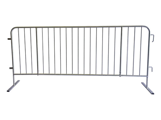 Galvanized Interlocking Steel Barricade – CrowdMaster Plus with Heavy-Duty Flat Feet, product code BARR-PLUS-Flat-Feet
