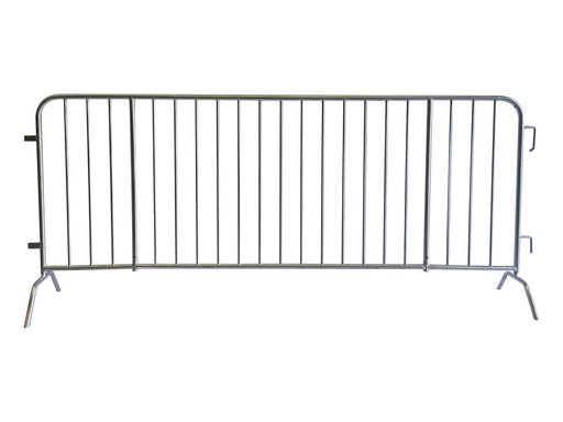 Galvanized Metal Crowd Control Barrier – CrowdMaster Plus with Bridge Feet, product code BARR-PLUS-Bridge-Feet