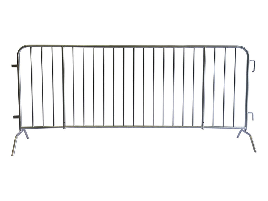 Galvanized Metal Crowd Control Barrier – CrowdMaster Plus with Bridge Feet, product code BARR-PLUS-Bridge-Feet