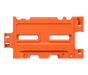 Guardsafe 42P orange water-filled barricade, side view, 42 in high x 72 in long