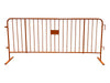 Orange Steel Pedestrian Barrier – CrowdMaster Plus with Heavy-Duty Flat Feet, product code BARR-PLUS-OR-Flat-Feet