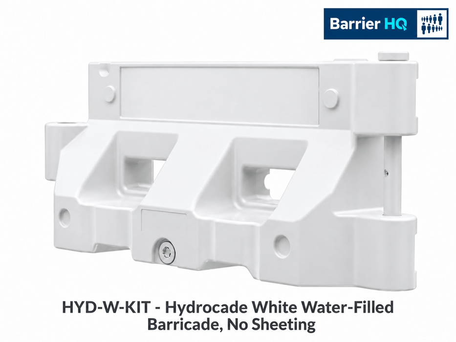 Plasticade Hydrocade White Water-Filled Barricade, No Sheeting (HYD-W-KIT)
