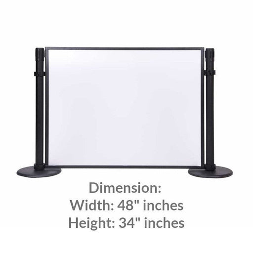 Post & Panel Barrier - 4' ft. Standard Height, Black (W48" x H34") - BarrierHQ.com